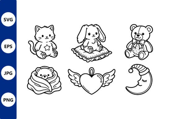 Download Cute Black and White Line Art Animal - Animal Collection