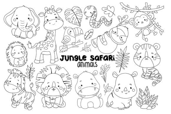 Download Jungle Animal Clipart Coloring - Animal Collection