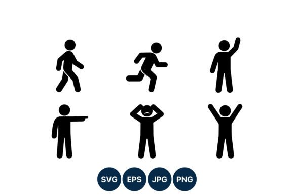 Download Stick Figure Gesture Silhouettes - Premium Resources