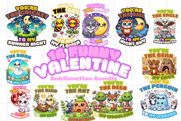 Download Animal Pun Funny Valentine PNG Bundle - Animal Collection
