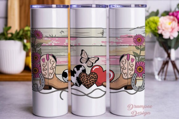Download Country Western Hearts 20oz Tumbler Wrap - Western hearts Collection