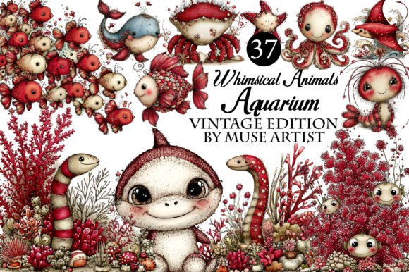 Download Whimsical Animals in Aquarium Clipart - Animal Collection