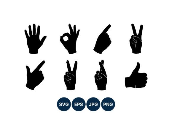Download Hand Gesture Black Silhouettes - Premium Resources