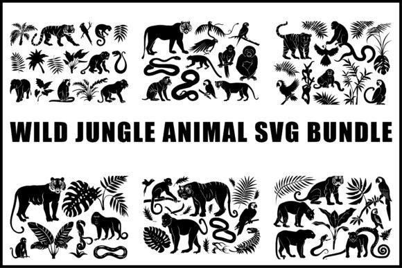 Download Black Wild Jungle Animal SVG Set - Animal Collection