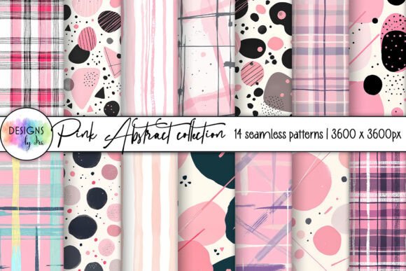 Download Pink Abstract Trendy Patterns, Seamless - Abstract Collection