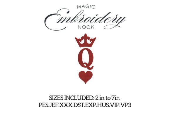 Download Q for Queen Digital Embroidery - Digital embroidery Collection